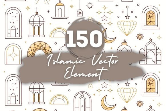 150 Islamic Vector Elements for Design