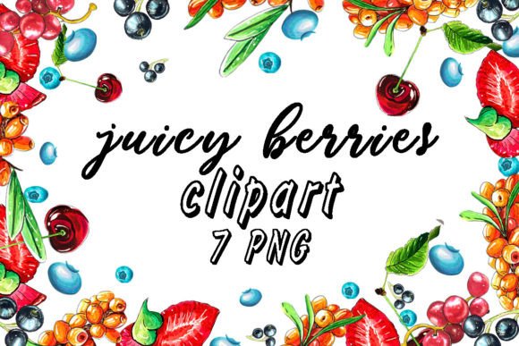 Berry Clipart with Alcohol Markers: Vibrant Digital Art