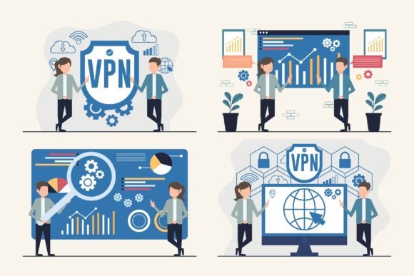 Business Analytics and VPN Illustrations: A Practical Guide to Vector Design Assets