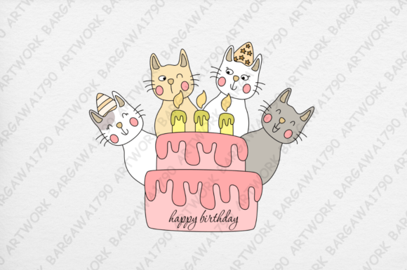 Cat Happy Birthday: Versatile Digital Art for Creators