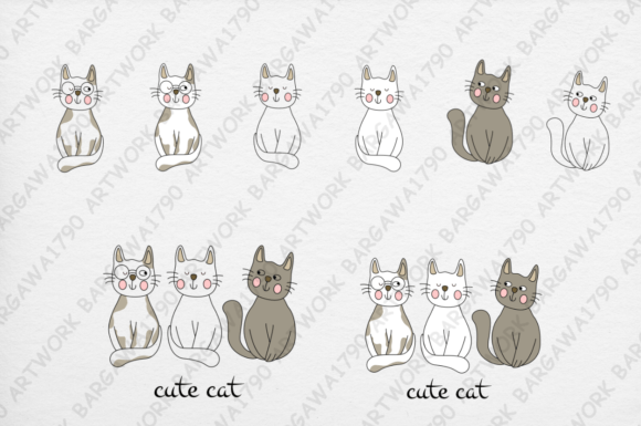 Cute Cat Hand Draw: Versatile Digital Art