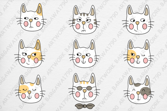 Cute Kawai Head Cat: Versatile Design Assets