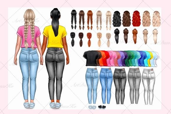 Girl's Back DIY Clipart: A Creative Resource