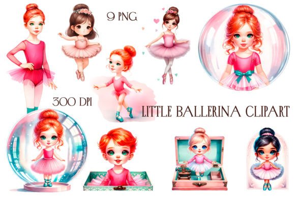 Little Girl Ballerina Clipart for Creative Projects