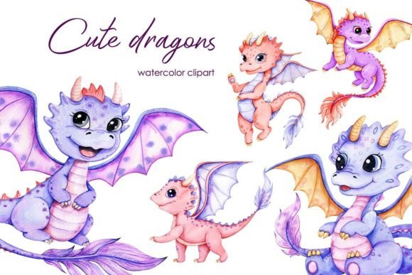 Revitalizing Creative Workflows with Cute Dragons Watercolor Clipart