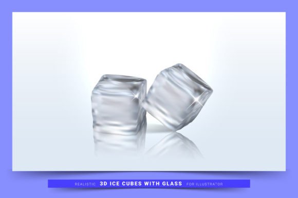 Vector 3D Ice Cubes with Glass: The Ultimate Asset for Refreshing Design Projects