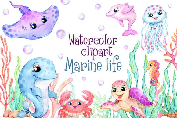Watercolor Clipart Sea Animals: A Practical Asset for Creative Professionals